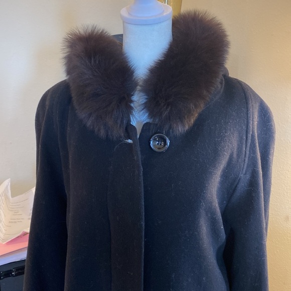 Vintage Forecaster Platinum Full Length Wool Black Coat size 16 Beautiful - Picture 3 of 11